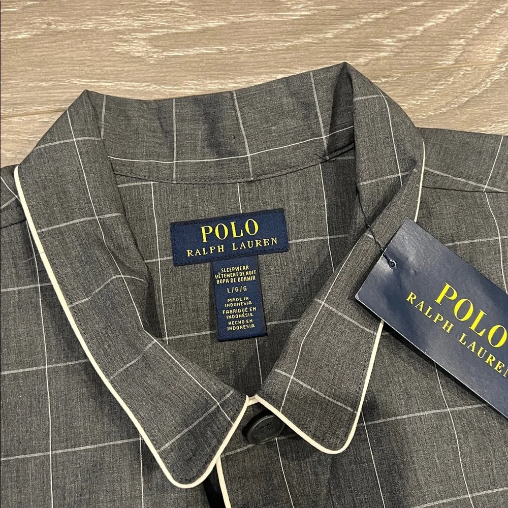 Polo by Ralph Lauren Men's Dark Gray Plaid Sleep Shirt